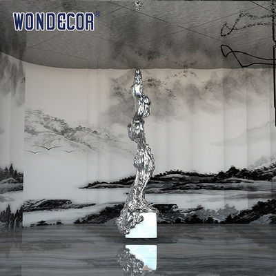 Large Hotel Lobby Casting Stainless Steel Sculpture Metal Art Abstract Tree Root