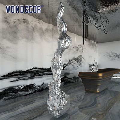Large Hotel Lobby Casting Stainless Steel Sculpture Metal Art Abstract Tree Root