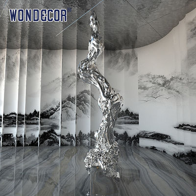 Large Hotel Lobby Casting Stainless Steel Sculpture Metal Art Abstract Tree Root