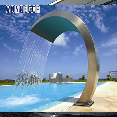 Large Shaped Geometric Arc Stainless Steel Fountain Sculpture For Garden Swimming Pool