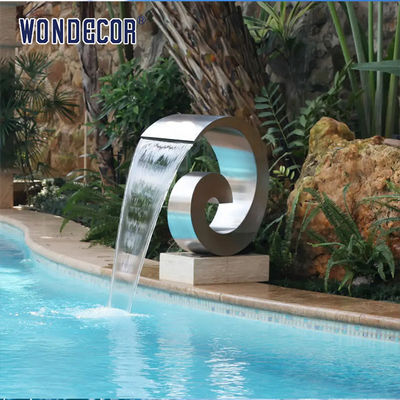Large Shaped Geometric Arc Stainless Steel Fountain Sculpture For Garden Swimming Pool