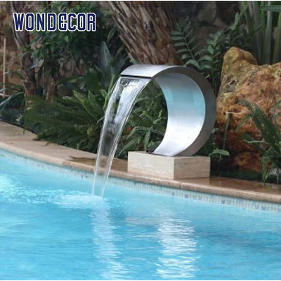 Large Shaped Geometric Arc Stainless Steel Fountain Sculpture For Garden Swimming Pool
