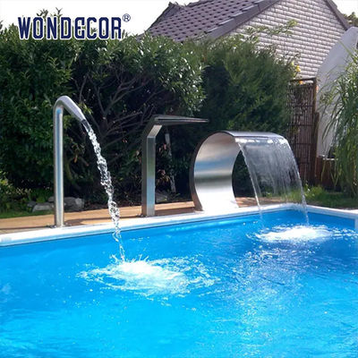 Large Shaped Geometric Arc Stainless Steel Fountain Sculpture For Garden Swimming Pool