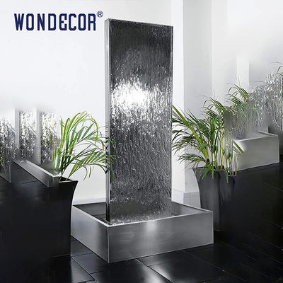 Large Garden Geometric Rectangular Stainless Steel Fountain Sculpture