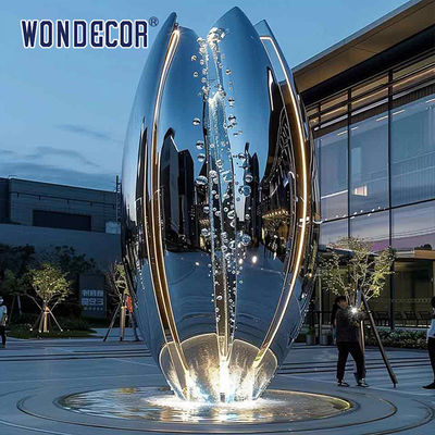 Large Outdoor Stainless Steel Modern Sculpture Minimalist Abstract Shaped Tree