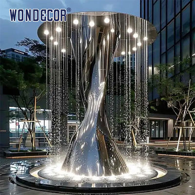 Large Outdoor Stainless Steel Modern Sculpture Minimalist Abstract Shaped Tree