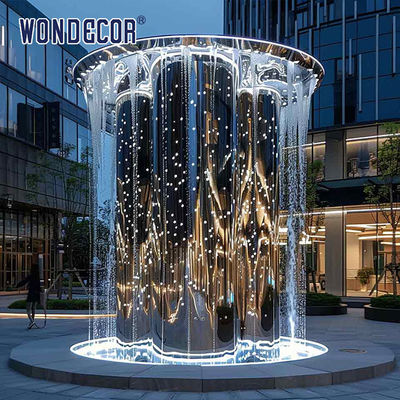 Large Outdoor Stainless Steel Modern Sculpture Minimalist Abstract Shaped Tree