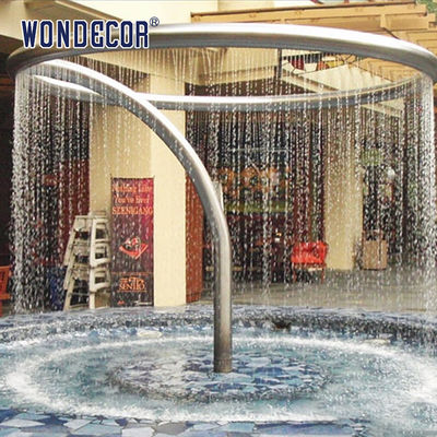 Modern Minimalist Geometric Circular Stainless Steel Fountain Sculpture Outdoor
