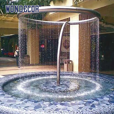 Modern Minimalist Geometric Circular Stainless Steel Fountain Sculpture Outdoor