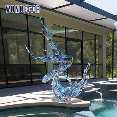 Large Outdoor Casting Stainless Steel Sculpture Swimming Pool Metal Decoration Abstract Water Flow