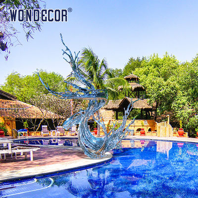 Large Outdoor Casting Stainless Steel Sculpture Swimming Pool Metal Decoration Abstract Water Flow