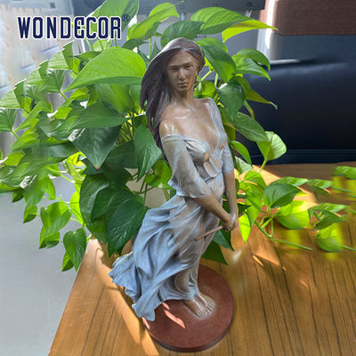 Modern Small Indoor Gauze Skirt Beauty Bronze Sculpture Desktop Ornament