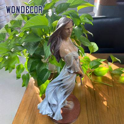 Modern Small Indoor Gauze Skirt Beauty Bronze Sculpture Desktop Ornament
