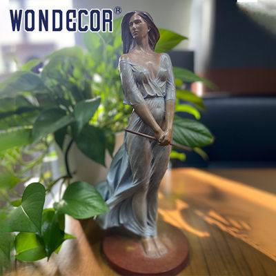 Modern Small Indoor Gauze Skirt Beauty Bronze Sculpture Desktop Ornament