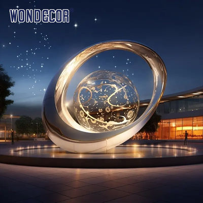 Large Square Metal outdoor stainless steel sculpture Abstract Galaxy Universe