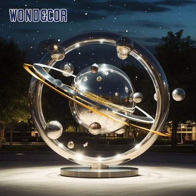 Large Square Metal outdoor stainless steel sculpture Abstract Galaxy Universe