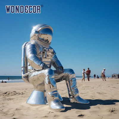 Modern Outdoor Metal Large Stainless Steel Sculpture Astronaut