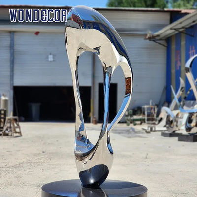 Modern Outdoor Garden Metal Sculpture Abstract Irregular Twisted Ring