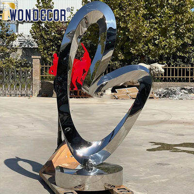 Modern Outdoor Garden Metal Sculpture Abstract Irregular Twisted Ring