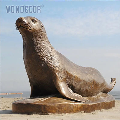 Life Size Bronze Otarie Statue For Coastal Spaces Marine Decor