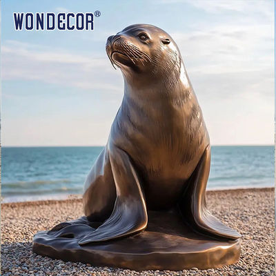 Life Size Bronze Otarie Statue For Coastal Spaces Marine Decor