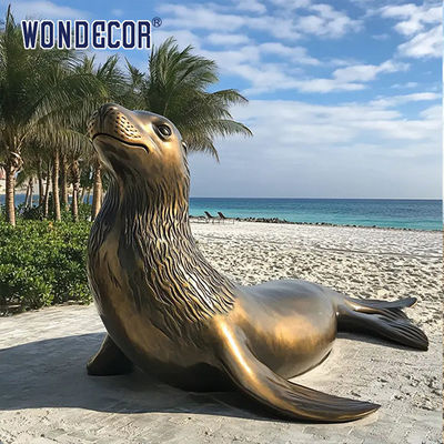 Life Size Bronze Otarie Statue For Coastal Spaces Marine Decor