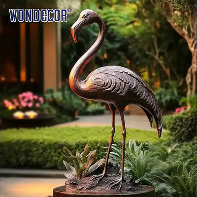 Garden Flamingo Statues In Bronze Perfect For Outdoor Decor