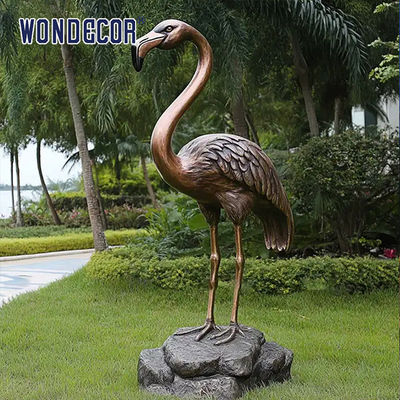 Garden Flamingo Statues In Bronze Perfect For Outdoor Decor