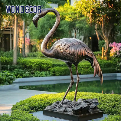 Garden Flamingo Statues In Bronze Perfect For Outdoor Decor