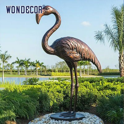 Garden Flamingo Statues In Bronze Perfect For Outdoor Decor