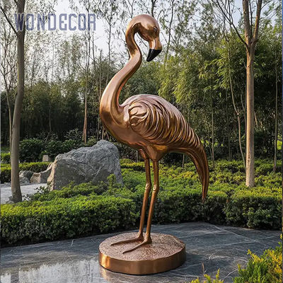 Garden Flamingo Statues In Bronze Perfect For Outdoor Decor