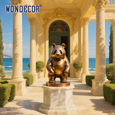 Famous Animal Casting Life Size Outdoor Garden Statue Bronze Panda Sculpture