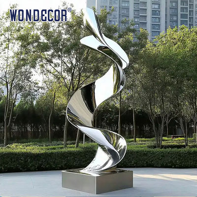Outdoor Park Large-Scale Abstract Metal Landscape "Flowing Light Rhythm - Mirror Dynamics" Stainless Steel Sculpture