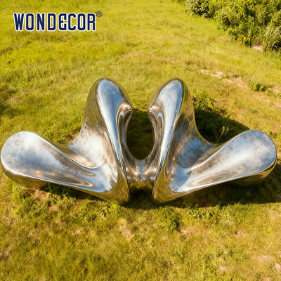Large Outdoor Abstract Stainless Steel Sculpture 'Rhythm Wings'