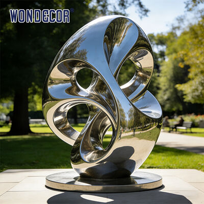 Large-scale Metal Art Abstract Geometric Stainless Steel Sculpture for Outdoor Parks