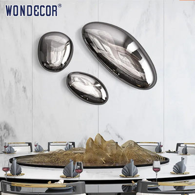 Abstract cobblestone hotel lobby stainless steel wall decoration sculpture