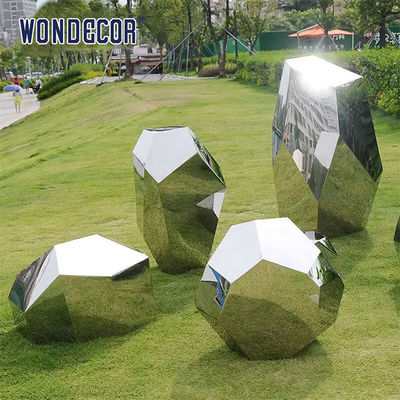 Geometry Cobble Stainless Steel Garden Sculptures 3 Dimensional