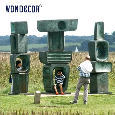 Outdoor Garden 3D Bronze Statues Sculpture Metal Decoration Large Modern Geometric Art