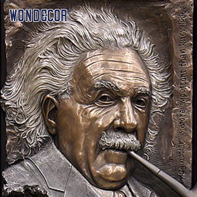 Interior Einstein Decorative Metal Wall Sculpture Bronze