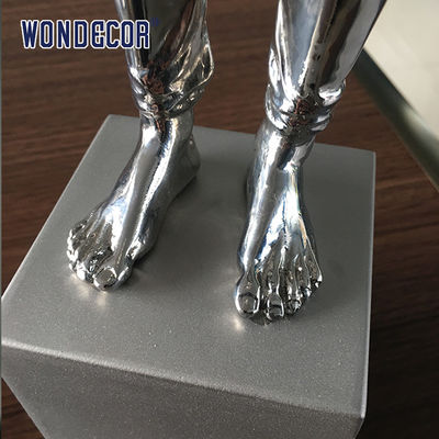 Standing Person Stainless Steel Garden Sculptures Weather Resistance