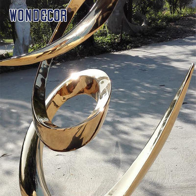 Modern Metal Art Craft Abstract Twisted Ribbon Decoration Stainless Steel Sculpture