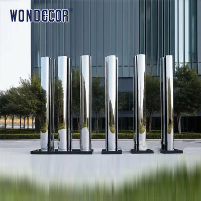 Geometric metal art craft forging cylindrical stainless steel sculpture