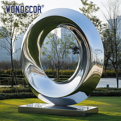 Outdoor Pop Art Large Metal Ring Sculpture Stainless Steel Ring Sculpture