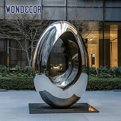 Polished Metal Egg Sculpture | Custom Landscape Art for Hotels, Resorts & Real Estate
