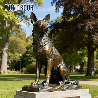 Large Modern Bronze Dog Sculpture for Outdoor Park Landscape