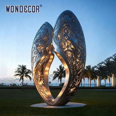 Large Outdoor Stainless Steel Sculpture Lighting Sculpture