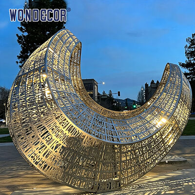 Large Outdoor Stainless Steel Sculpture Lighting Sculpture