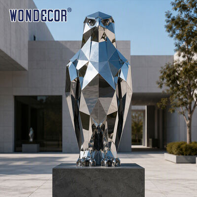Large Mirror Stainless Steel Geometric Faceted Eagle Sculpture for Office Building & Commercial Plaza Landscape