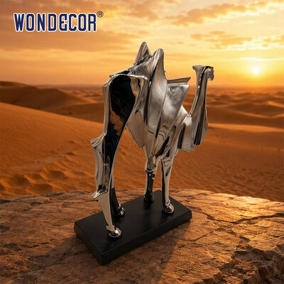 Large Mirror Stainless Steel Origami Camel Sculpture for City Plaza Commercial Landscaping
